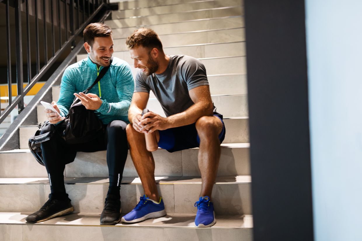 Athlete with sport psycologist