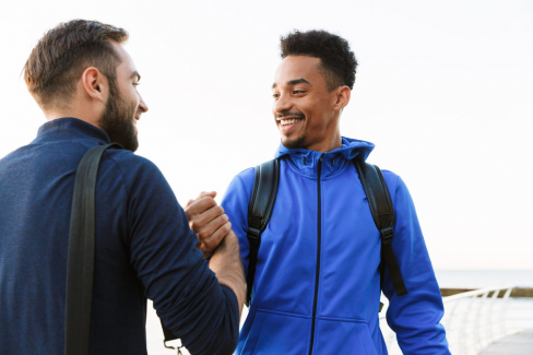 Two athletes after sport psycology